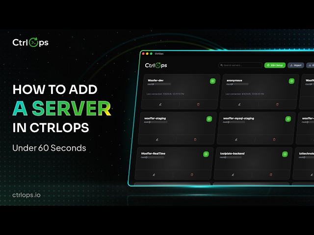 How to Add a Server in CtrlOps (SSH Connection in Seconds)