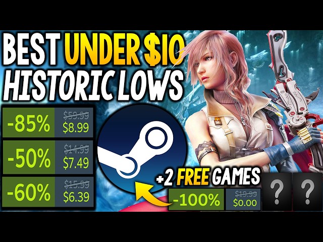 ABSOLUTE BEST HISTORIC LOW STEAM PC GAME DEALS UNDER $10 RIGHT NOW - 2 FREE GAMES!