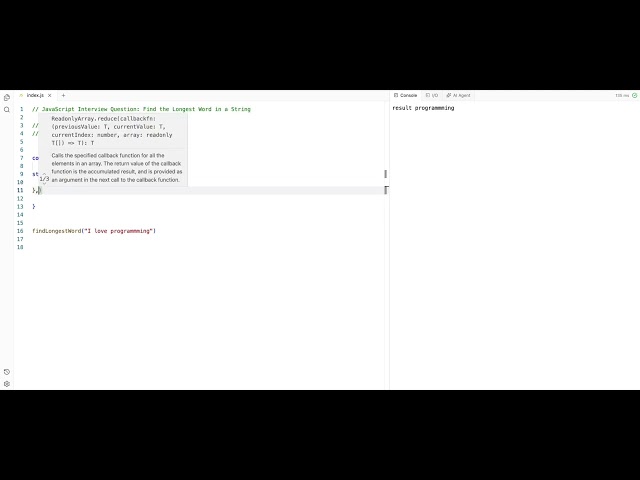JavaScript Interview Question: Find the Longest Word in a String | Marathi