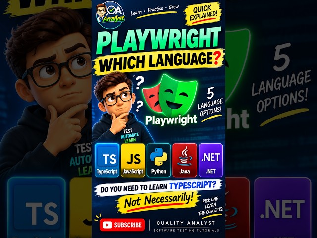 Do You Need TypeScript for Playwright 🤔 5 Languages Explained! #Shorts #playwright #qualityanalyst