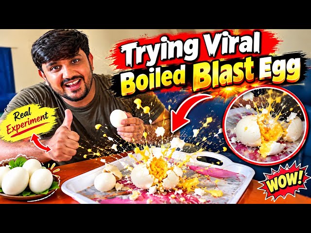Trying Viral boiled Blast egg | viral egg hack | babar foodie 