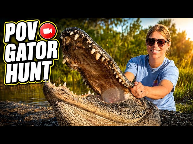 Catching a BIG ALLIGATOR In Florida! FACE TO FACE (POV Cam)