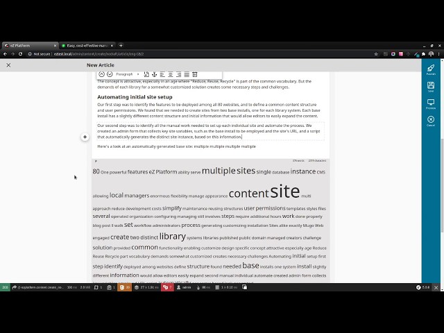 eZ platform 3: Editor Tag/Word Cloud bundle