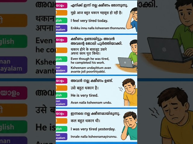 Hindi Malayalam Daily Practice । Spoken Hindi Malayalam
