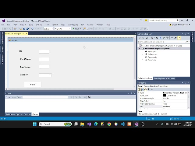 VB NET Lesson 1  First Form Design and Database Table Creation