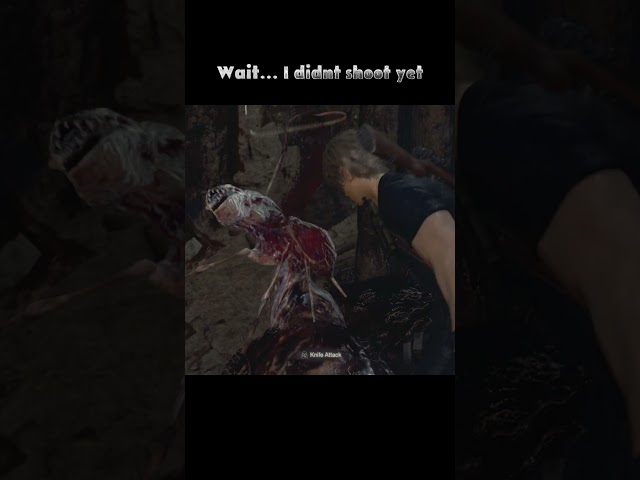Hit the parasite once and bro immediately folded 😭💀 #residentevil4remake