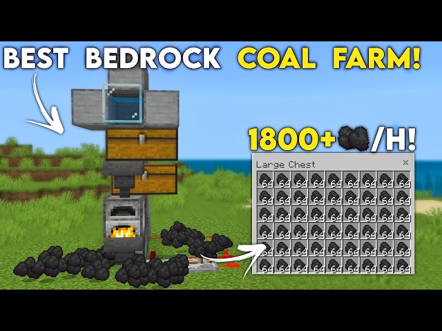 NEW 26.13 AUTOMATIC COAL FARM in Minecraft Bedrock! (1800+/H!)