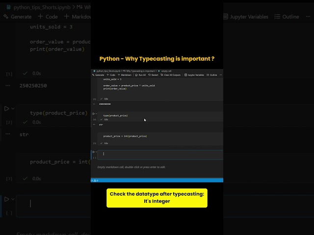 Python - Why Typecasting is important? #python #pythonforbeginners #learnpython #shorts