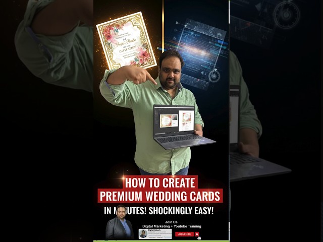 Premium Wedding Cards Minutesలో ఎలా Create చేయాలి  Luxury Invitation Design Telugu Guide