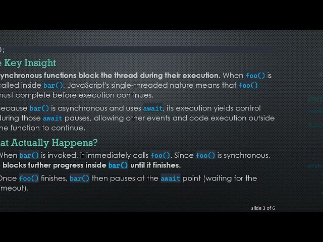 Does a Synchronous Function Inside an Async Recursive Function Block Execution in JavaScript?