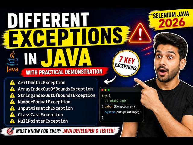 388. Different Exceptions in Java (Selenium Java 2026)