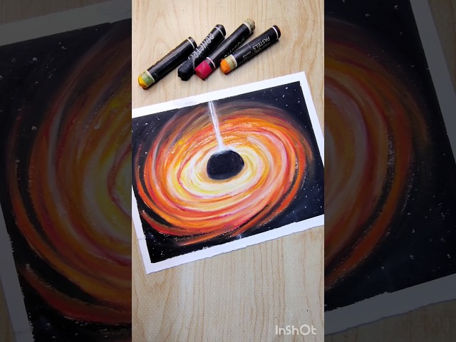 how to draw an easy black hole with oil pastel colour #art #drawing #shorts