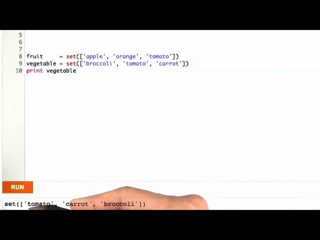 Python Sets - Design of Computer Programs