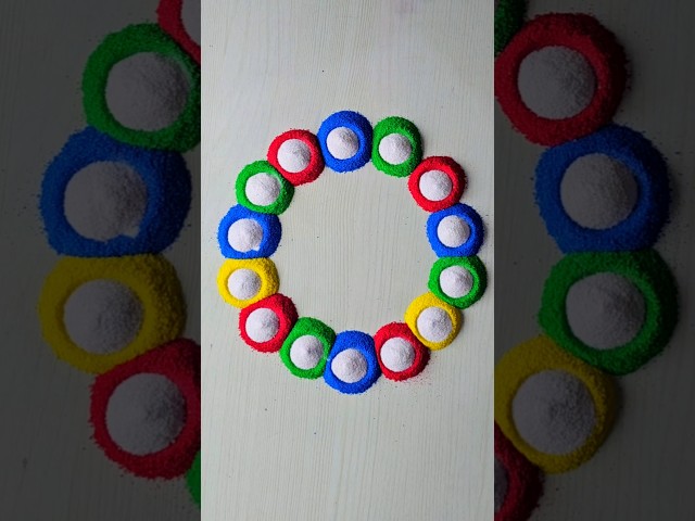 simple rangoli😄 |satisfying rangoli | ASMR #rangoli​​​ #rangolidesigns​​​ #indianart​​​ #shortsfeed​