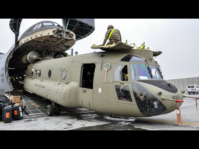 With Ease! Loading CH-47 Chinook into C-5M Super Galaxy