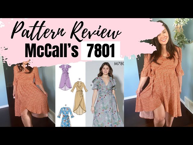 MCCALLS 7801 PATTERN REVIEW, WRAP DRESS FOR FALL, SEW A HANDMADE WARDROBE.