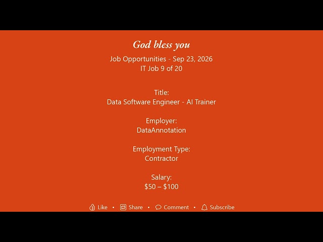 Daily IT Jobs Opportunities 2026-09-23