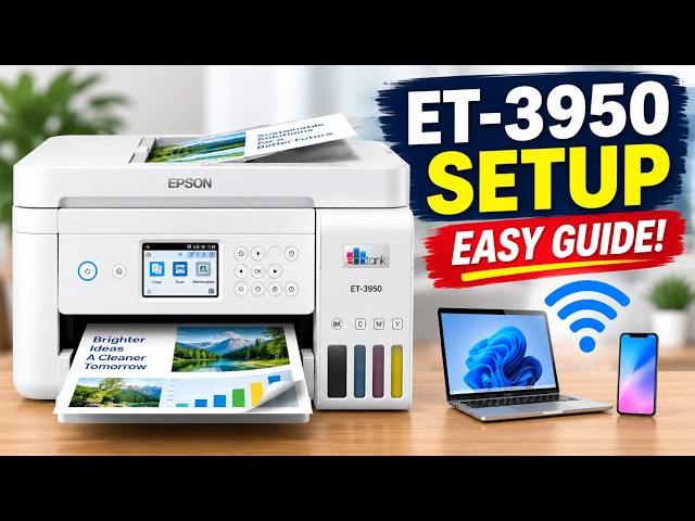 How to Setup Epson ET-3950 | WiFi + Ink + Drivers + Printing