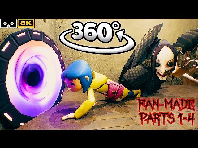 360° Coraline Fan-Made Movie Collection | Parts 1-4 (Scary VR 360 4K Video)