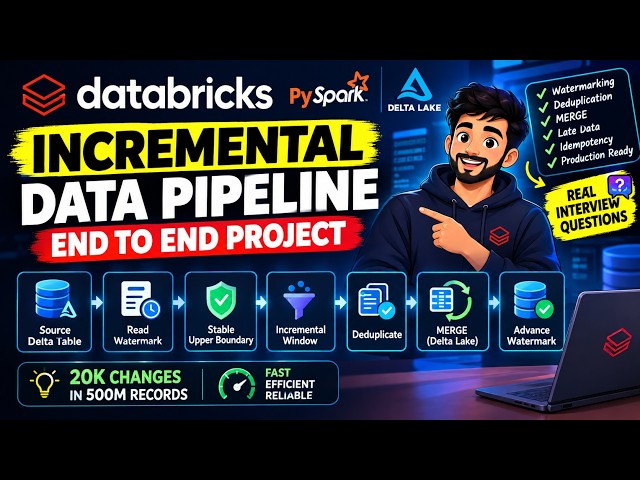 Databricks Incremental Pipeline Project | Watermarking + Delta MERGE | Interview Prep #bigdata