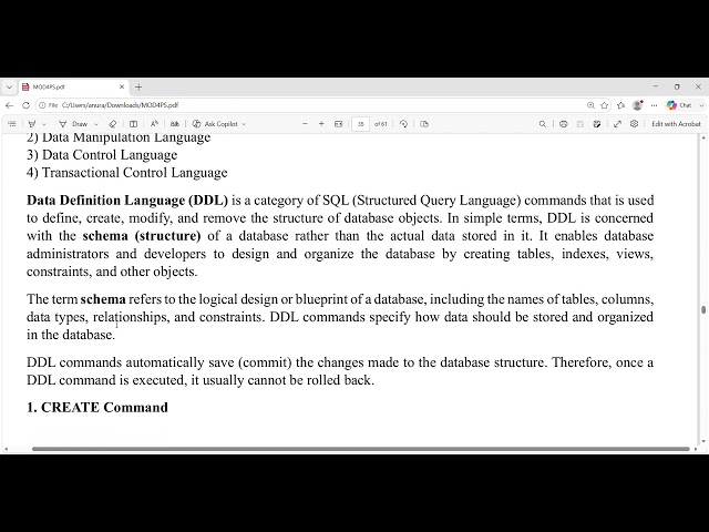 DATABASE MANAGEMENT SYSTEM,DDL