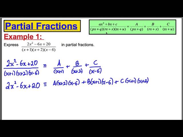 Core 4 Maths A-Level Edxecel - Partial Fractions (4)