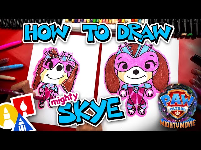 How To Draw Skye From PAW Patrol: The Mighty Movie