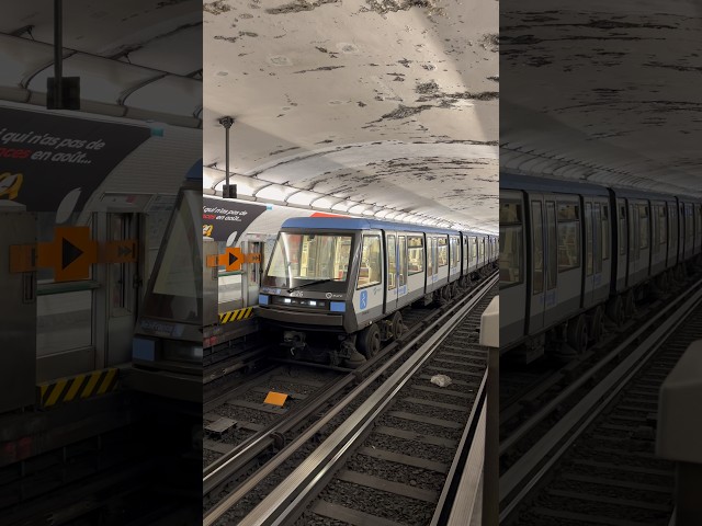 😳 Regardez cette mise en station du MP05 sur la ligne 1 !  #shorts #metro #subway #ratp #idfm