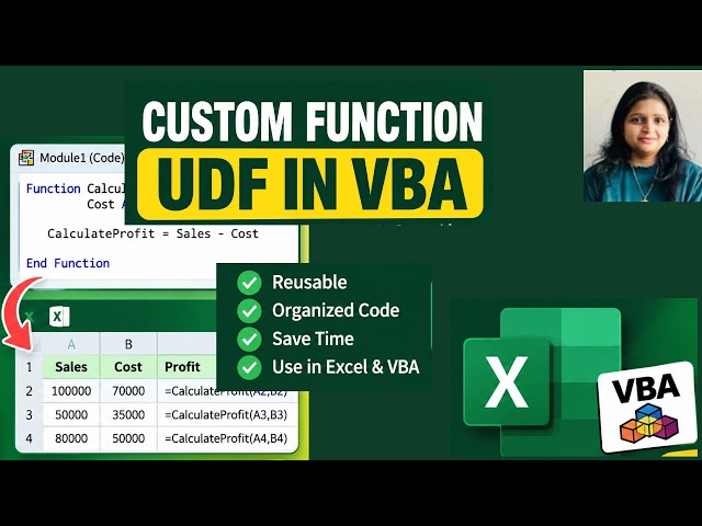 User Defined Function (UDF) in VBA | Create Your Own Function in  VBA #VBA #ExcelVBA #UDF #custom