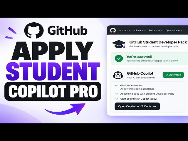 How To APPLY GitHub Student Developer Pack And Activate GitHub Copilot Pro (QUICK & EASY)