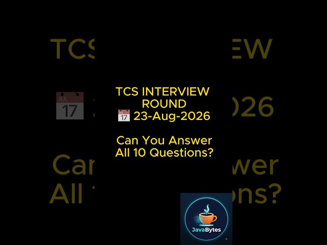 TCS Java Interview Questions (23-Aug-2026) ⚡ Can You Answer All 10? #shorts #tcs #java