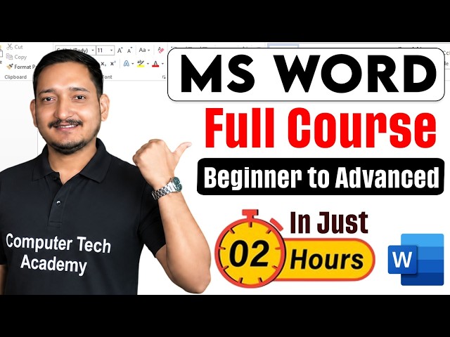 MS Word full Course in One Shot in Just 2 Hrs | Complete MS Word Tutorial | Computer Tech Academy