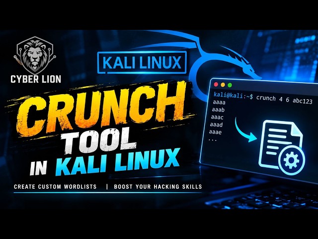 🔐 Crunch Tool in Kali Linux | Generate Custom Wordlists | Cybersecurity Tutorial |
