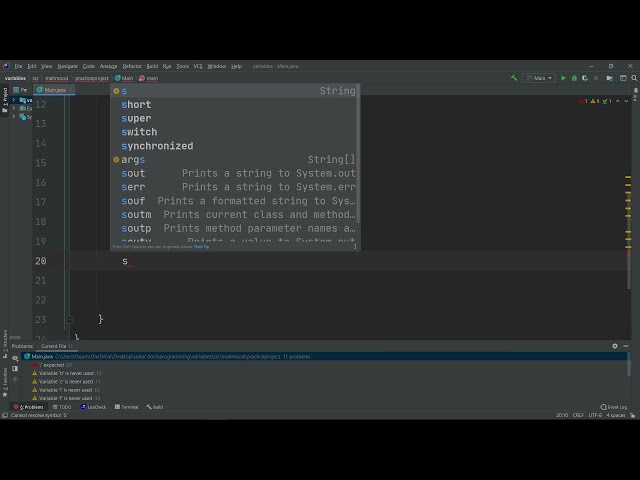 variables | Java Basics part 1 sohar university