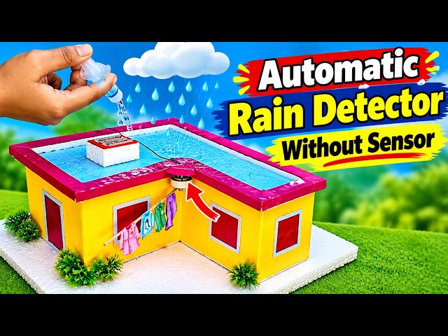 Automatic Rain Detector Working Model Without Sensor | School Science Project | DIY