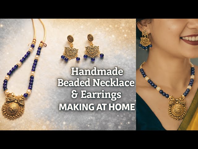 Beaded jewellery making at home ​@Saveen.handmades #handmadejewellery #jewellerymaking