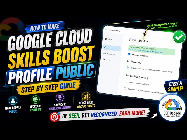 How to Make Google Cloud Skills Boost Profile Public | Step by Step Guide
