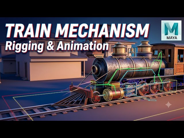 Train Mechanism | Rigging & Animation | Autodesk Maya 2022 