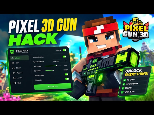 Pixel Gun 3D Hack 2026 - Mod Menu - Free Gems + Unlock All PC SAFE