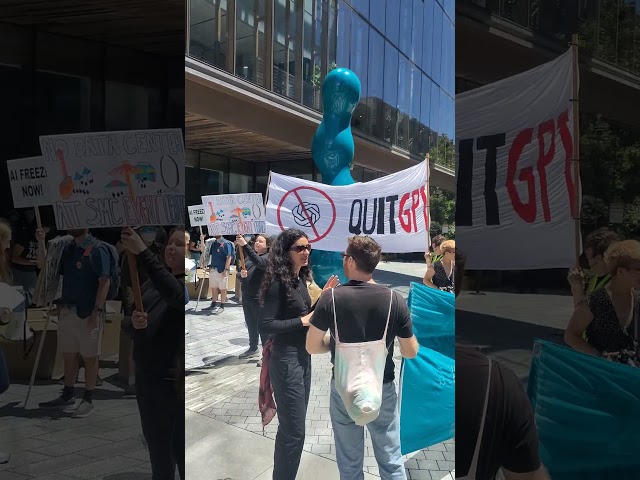 "Stop the AI Race" protest outside OpenAI rn #ai #sf #sanfrancisco