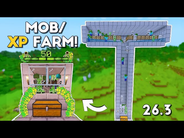 BEST NEW MOB XP FARM Minecraft Java 26.3! | 4,000+ Items Per Hour