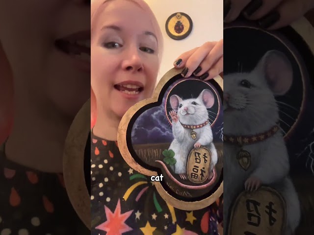 Revealing my Lucky Mouse painting! 🐭 🖼️ 😻 #shorts #art #mouse #painting