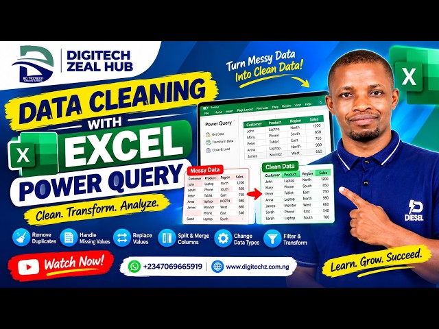 🔥 STOP CLEANING DATA MANUALLY! | Excel Power Query Data Cleaning Tutorial