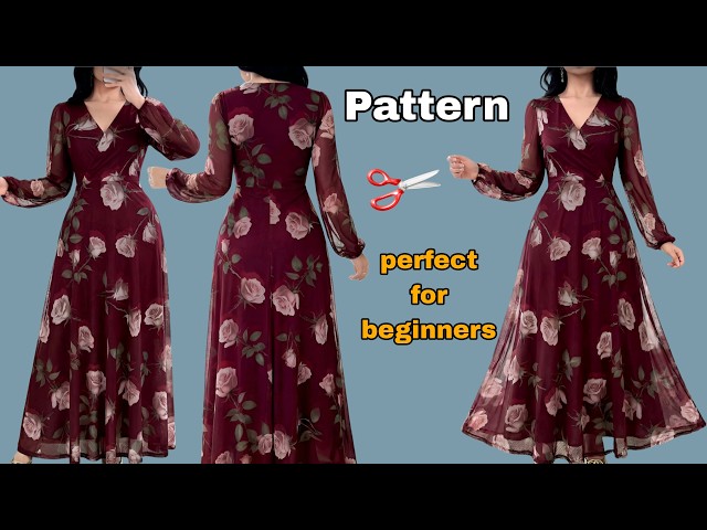 ✅️ Pattern Making for a Wrap Evening Dress Pattern Tutorial | perfect for beginners ✂