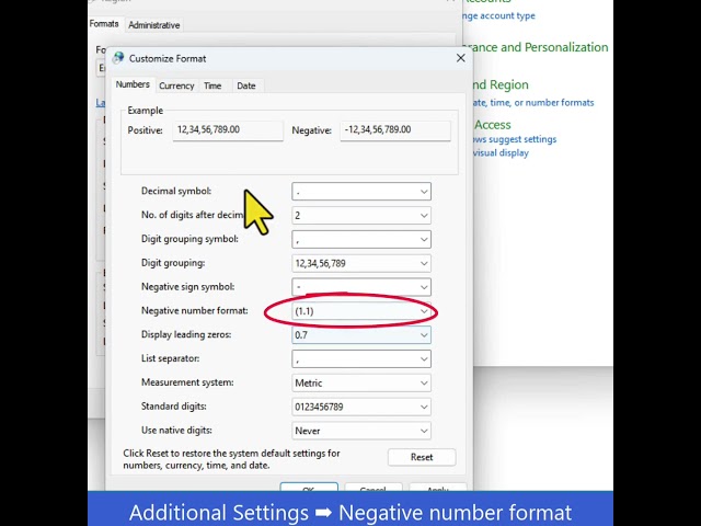 Get negative numbers in bracket in MS Excel