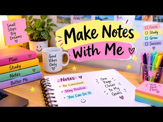 ✨ Make Notes With Me | Colorful Notes + Study Motivation 📚
