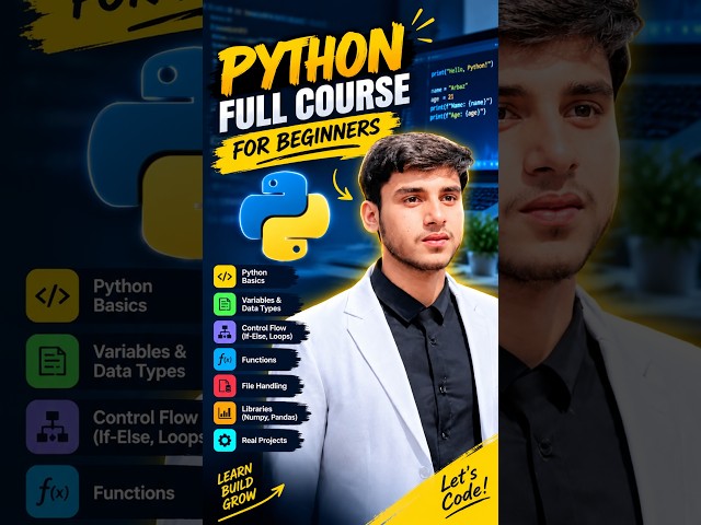 Python Full Course 11/100 #coding #python #programming #tutorial #pythontutorial #shorts