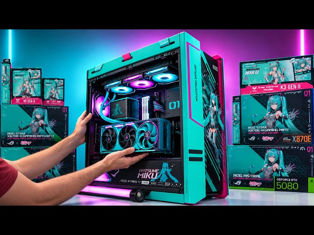 8 Minutes of BUILDING ROG x Hatsune Miku Gaming PC Build Setup (ASMR, No Talking)