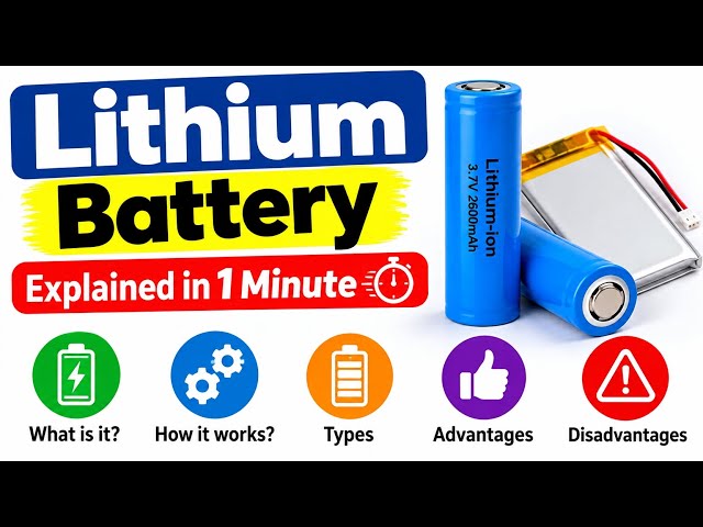 Lithium Battery Explained in 1 Minute | How Lithium Batteries Work