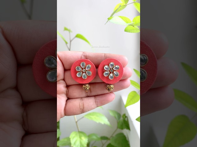 🌷Handmade Fabric earrings 🌷Subscribe for tutorials #shorts #ytshorts #viralshorts